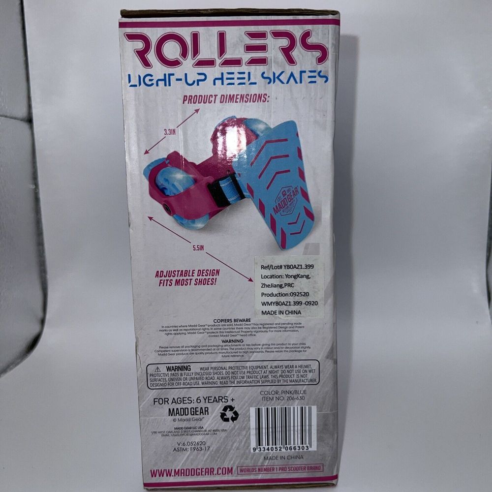Madd Gear Rollers Light-up Heel Skates Brand New Glow & Roll 6+ Max. Weight110# - Picture 2 of 8